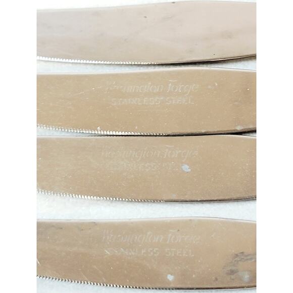 Vintage Washington Forge Dinner Knives With Wood Holder Set Of 5 - Picture 9 of 14